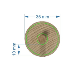 Bączek drewniany 35 mm + logo